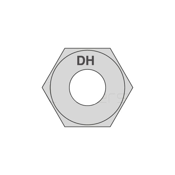 Newport Fasteners Heavy Hex Nut, #2-4.5, Steel, Grade DH, Hot Dipped Galvanized, 1-31/32 in Ht, 12 PK 486205-BR-12 - main